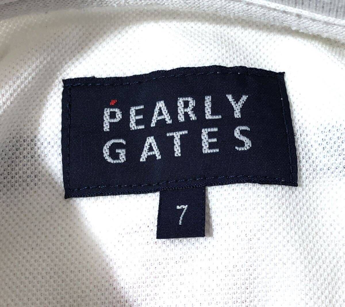 大きいサイズ ● PEARLY GATES パーリーゲイツ ● ロゴ 89ナンバリング ワッペン エンブレム 刺繍 半袖 ゴルフ ポロシャツ ホワイト 7_画像7