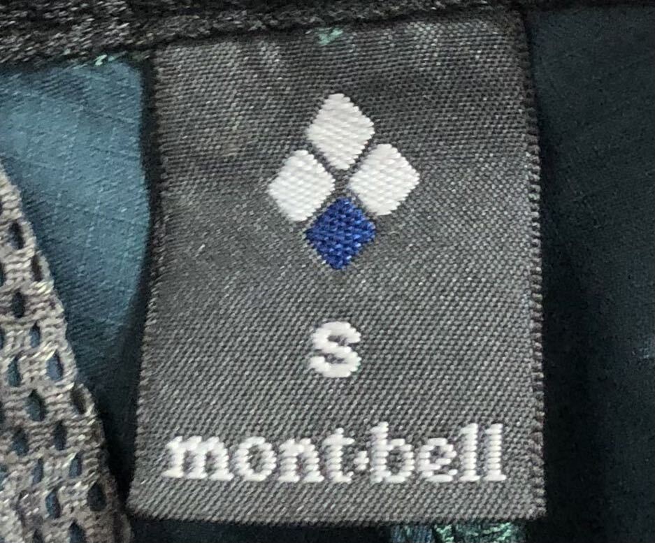 ■ mont-bell モンベル ■ 2WAY ロゴ 刺繍 ストレッチ素材 コンバーチブル 1/2 パンツ グリーン系 S_画像3