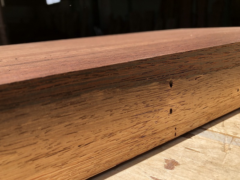送料無料！！【S456E】ウエンジ 840×314×58㎜ 板材 乾燥材 木工 DIY 材木 天然木 無垢材 《銘木すずめや》_画像6