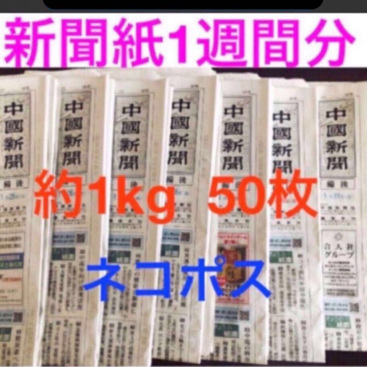 新聞紙 １週間分 中國新聞 ネコポス版