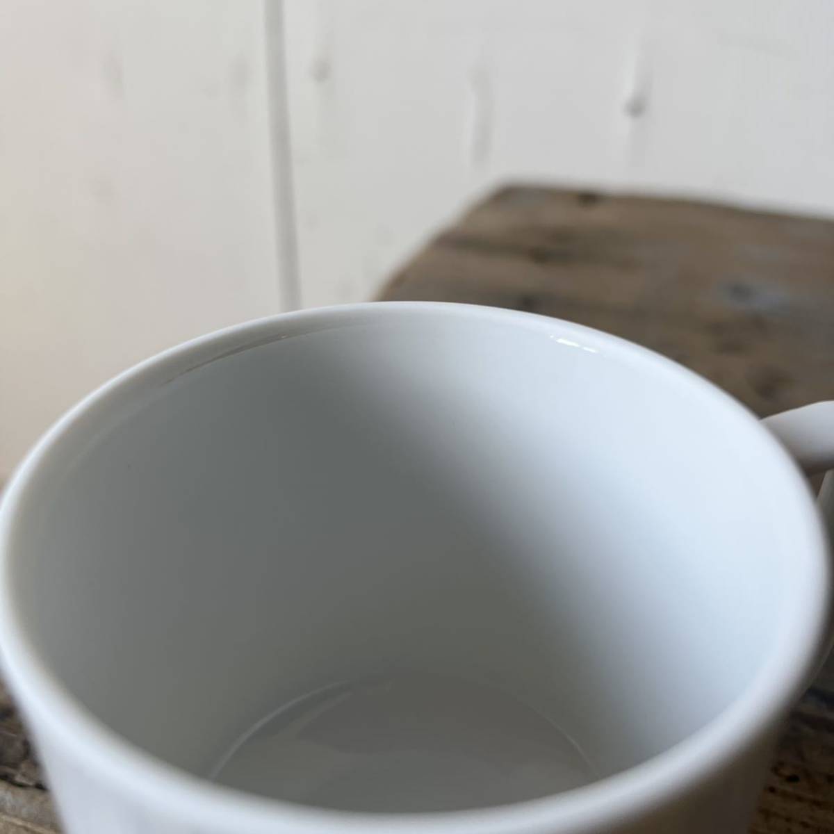 2個set 足付き マグカップ スタック デットストック 白磁 陶器 検: スタッキング ティーカップ デザート レトロ ビンテージ アンティークの画像9
