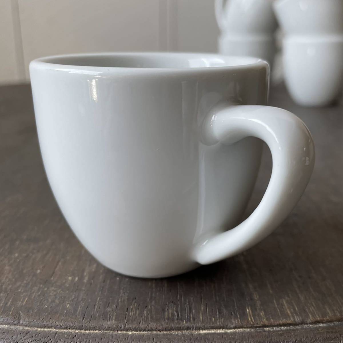 5個set ぽってりシンプルデミ カップ デットストック 白磁 陶器 検: デザートカップ コーヒー 珈琲 カフェ 喫茶 ビンテージ アンティークの画像5