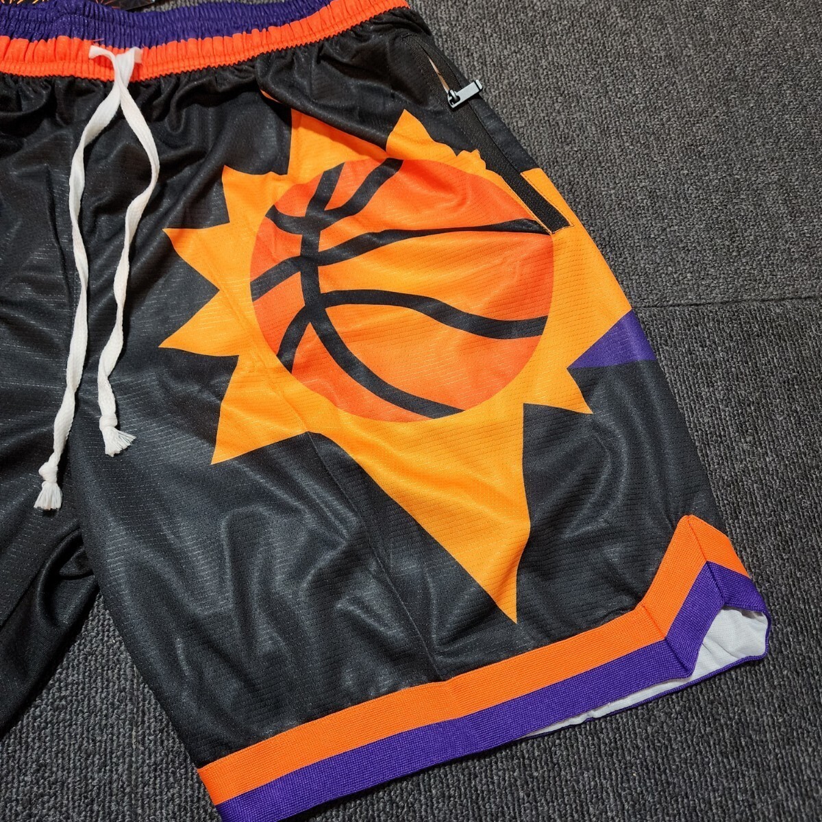 新品　NBA フェニックス・サンズ　ハーフパンツ　Short　ユニフォームパンツ　バスケパンツ　袋付き　ブラック　2XLサイズ　Suns_画像5