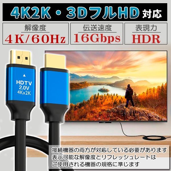 ★HDMIケーブル ver 2.0 0.5m 規格 AVケーブル ARC 4K 2k 2160P フルHD 1080p 3D PS4 PS5 PC パソコン ニンテンドースイッチ switch 対応_画像2