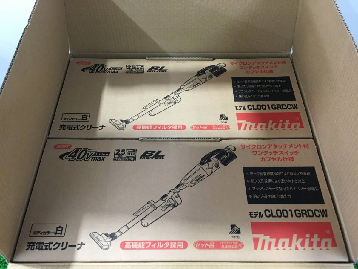 【中古品】★makita(マキタ) 40Vmax充電式クリーナ 白(サイクロンアタッチメント/2.5Ahバッテリx1/充電器) CL001GRDCW /ITHG4Y3GF6LO_画像1