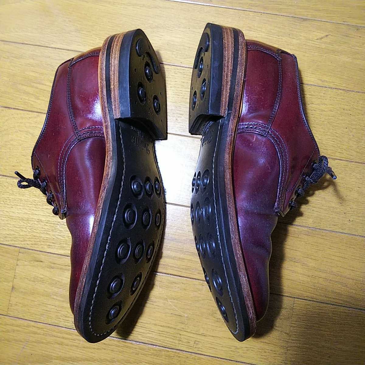 英国 Tricker's 別注 M5636 WOODSTOCK コードバン P-TOE【UK6.5】バーガンディ NATORIYA トリッカーズ_画像5