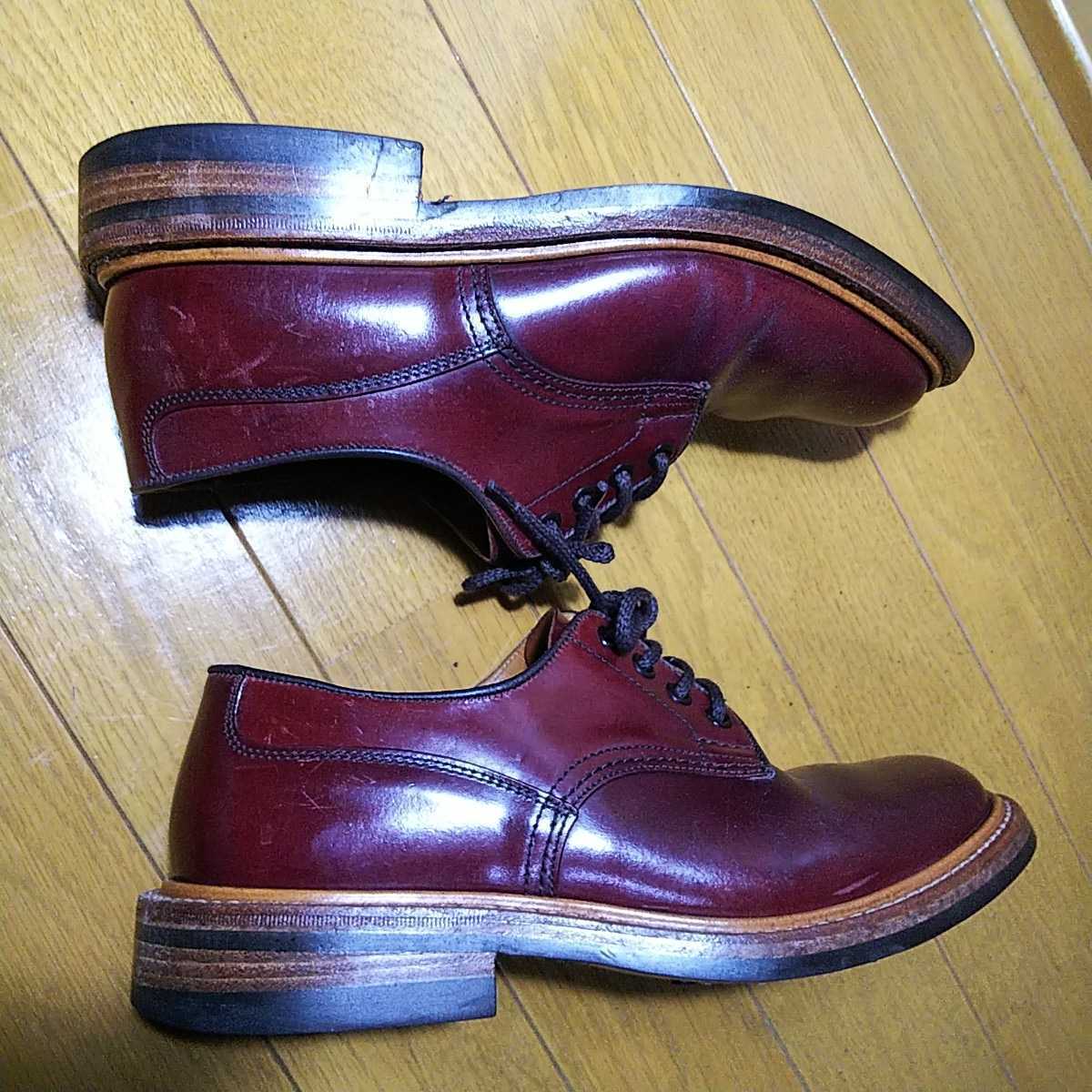 英国 Tricker's 別注 M5636 WOODSTOCK コードバン P-TOE【UK6.5】バーガンディ NATORIYA トリッカーズ_画像8