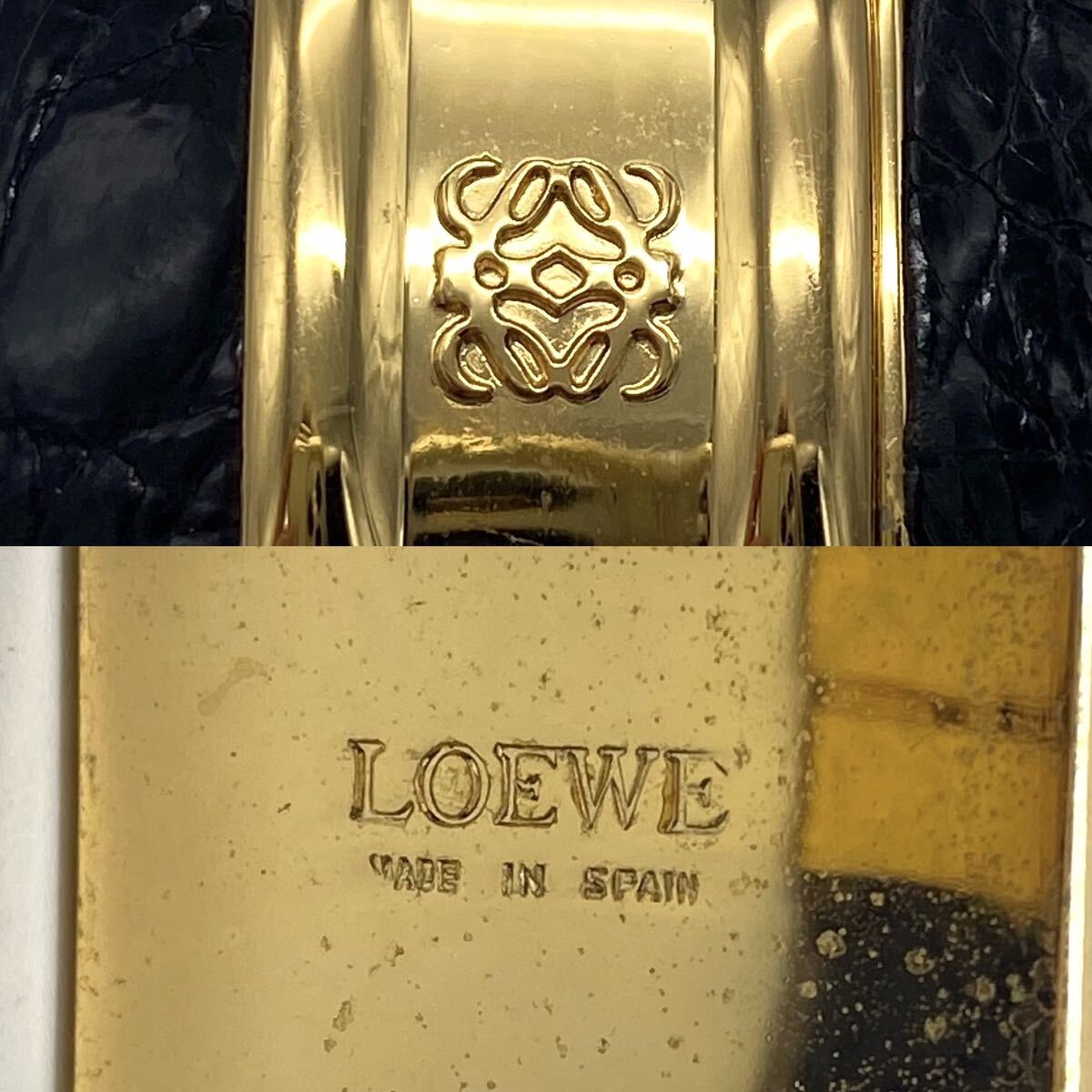 LOEWE ロエベ バングル ブラック ゴールド アクセサリー P872_画像6