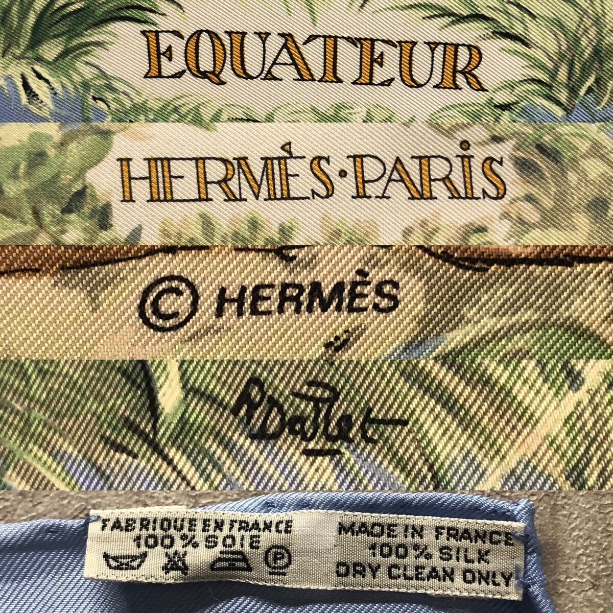 HERMES エルメス スカーフ カレ90 EQUATEUR 赤道直下 シルク P877_画像3