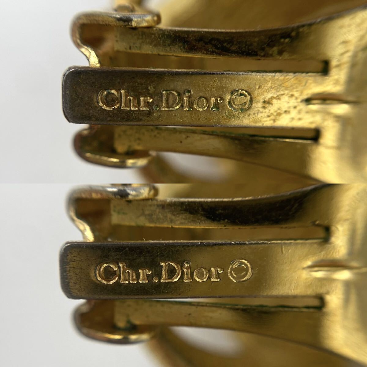 Christian Dior クリスチャン ディオール イヤリング ラインストーン ゴールド アクセサリー P983の画像6