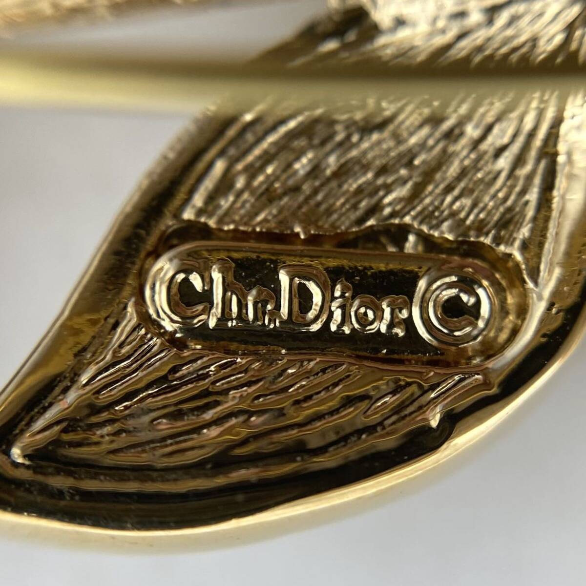 Christian Dior クリスチャン ディオール ブローチ フラワー ラインストーン ゴールド アクセサリー P990_画像6