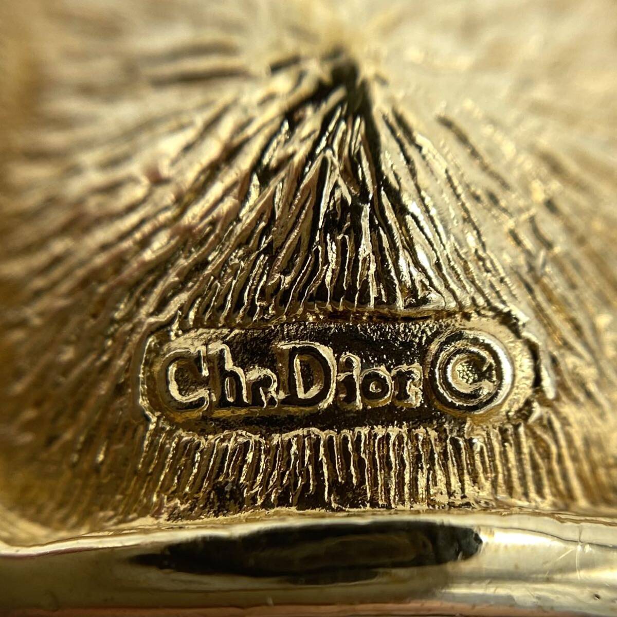Christian Dior クリスチャン ディオール ブローチ ラインストーン カラーストーン ゴールド アクセサリー P991_画像6