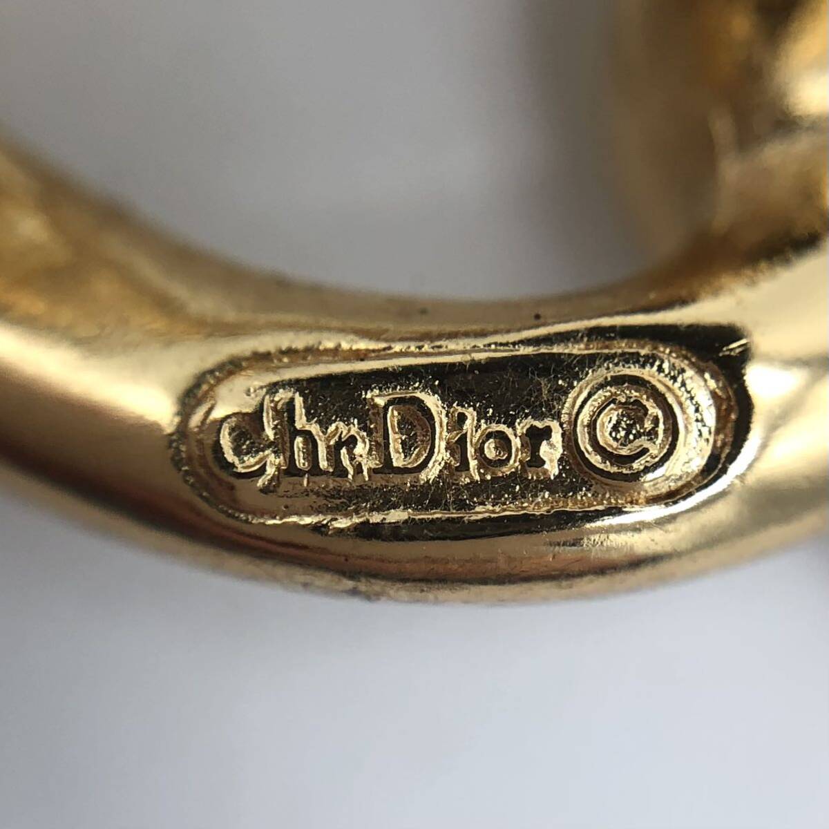 Christian Dior クリスチャン ディオール ブローチ ラインストーン ゴールド アクセサリー P992_画像7