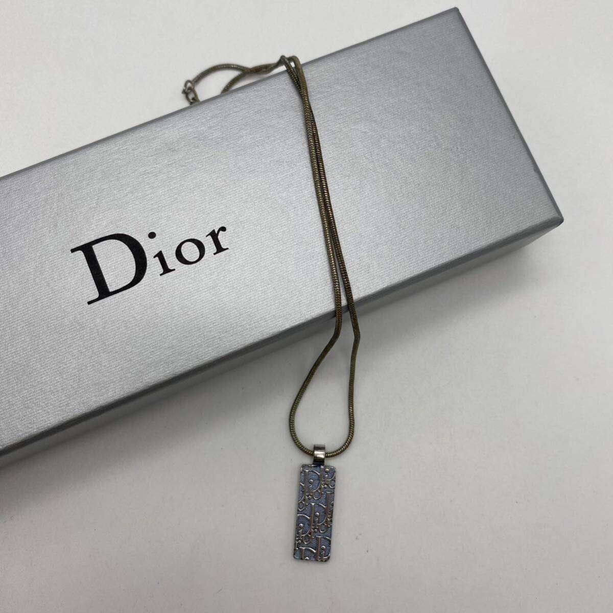 Christian Dior クリスチャン ディオール ネックレス トロッター ブルー シルバー ラインストーン アクセサリー P1052の画像1