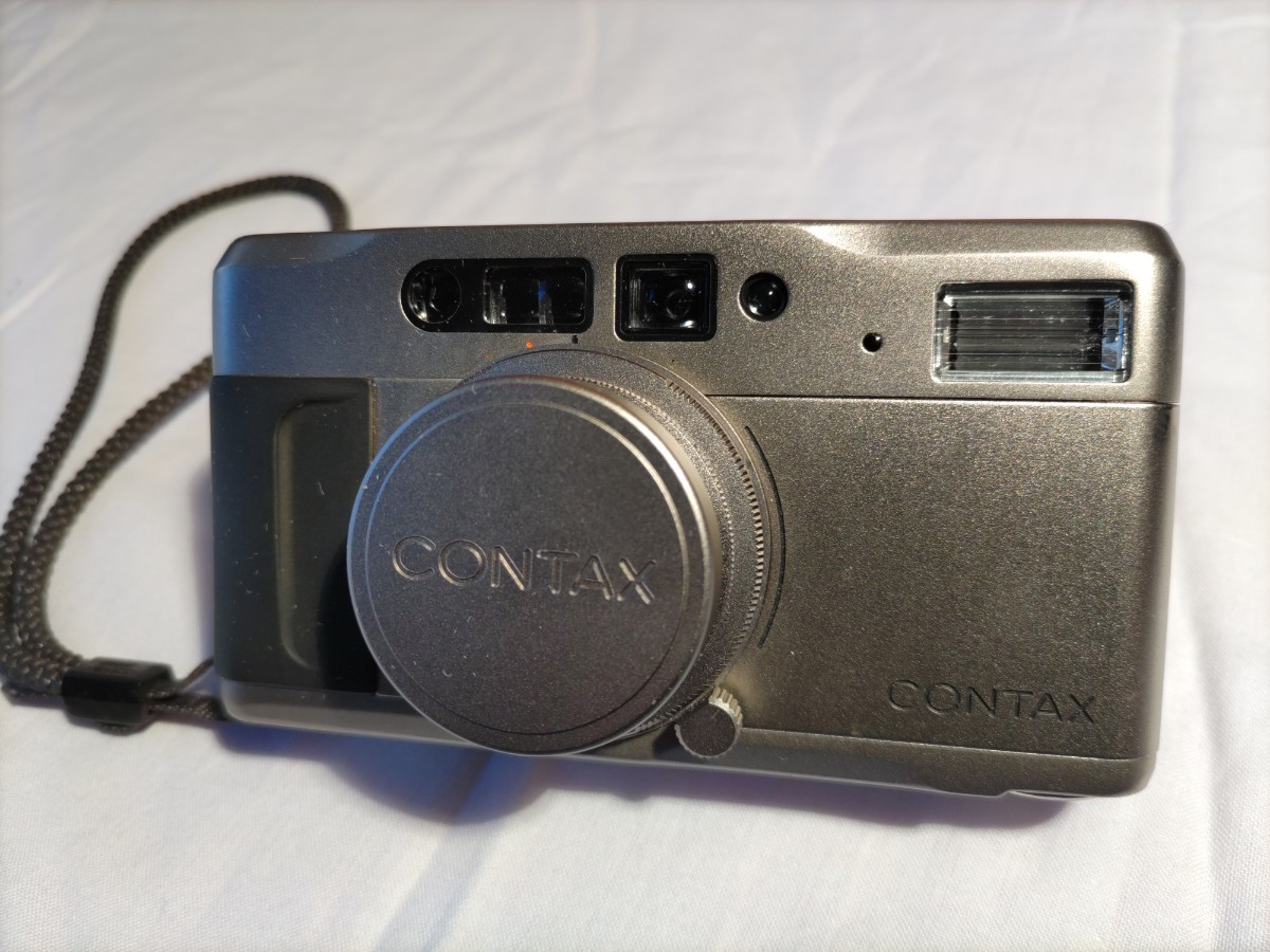 CONTAX TVS コンタックス コンパクトフィルムカメラ 純正メタルフード/メタルキャップ/レンズ保護フィルター付き　_画像2