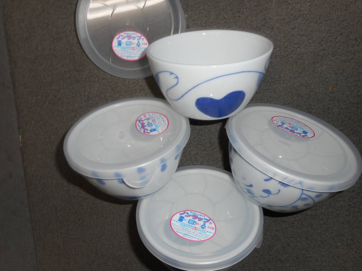 藍染ねこノンラップパック小４柄組 日本製美濃焼 新品未使用（トラとハチワレとブチとミケ）陶磁器製の画像3