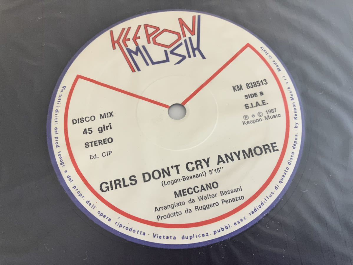 【伊盤】MECCANO / EXTRA/Girls Don't Cry Anymore 12inch KEEPON MUSIC ITALY KM838513 87年ITALO DISCO,メカーノ,イタロディスコ_画像4