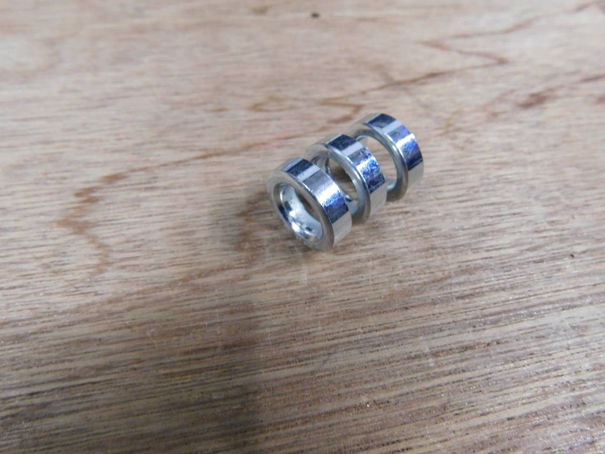 3個セット メッキ アクスルカラー φ12 アクスルシャフト対応 6mm×20mm×12mm 汎用 モンキー DAXNSR ホイールカラー オフセット調整_画像1