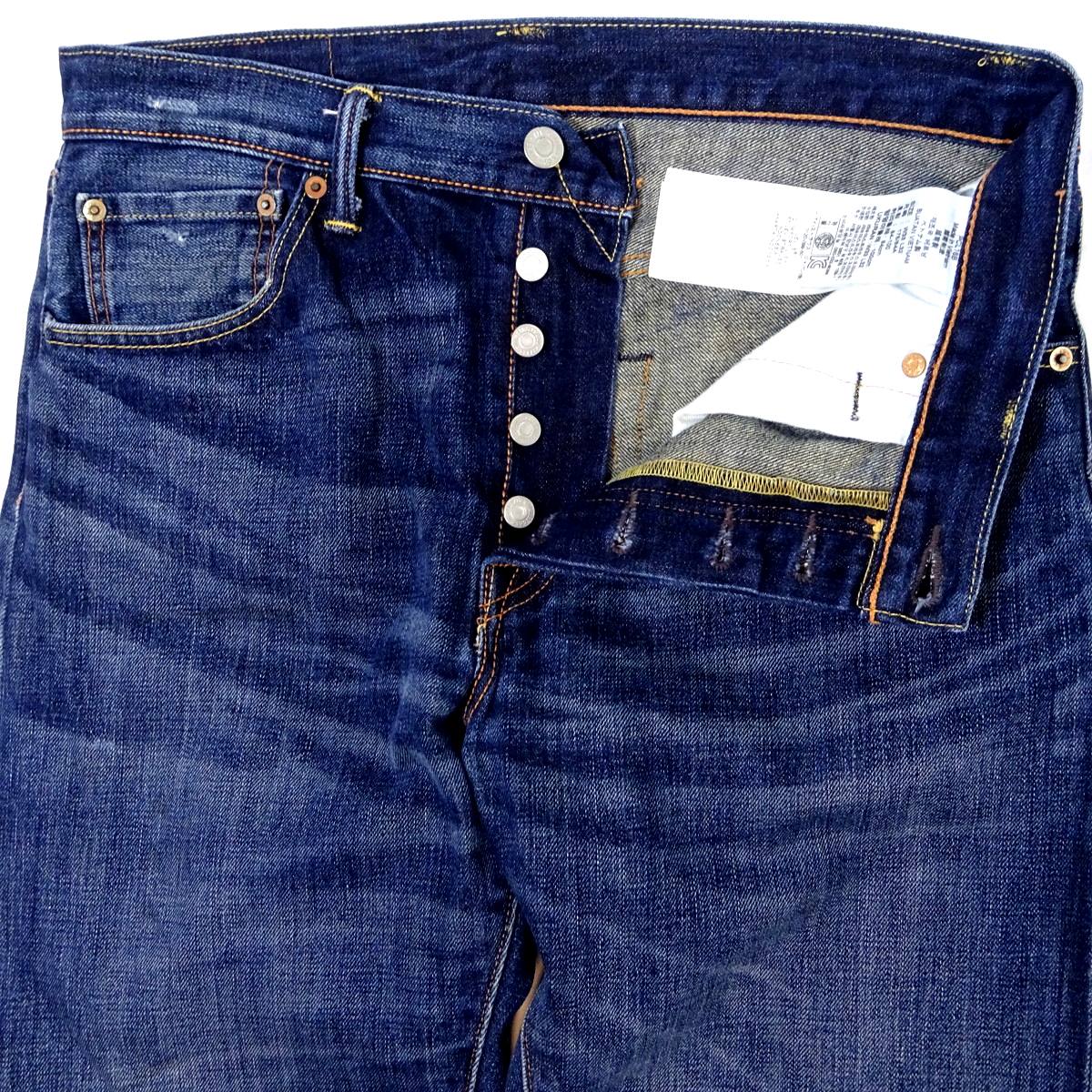 極美品 Levi's 501 DENIM JEANS リーバイス 501 ジーンズ ボタンフライ 裾チェーン W33 DENIM JEANS_画像2