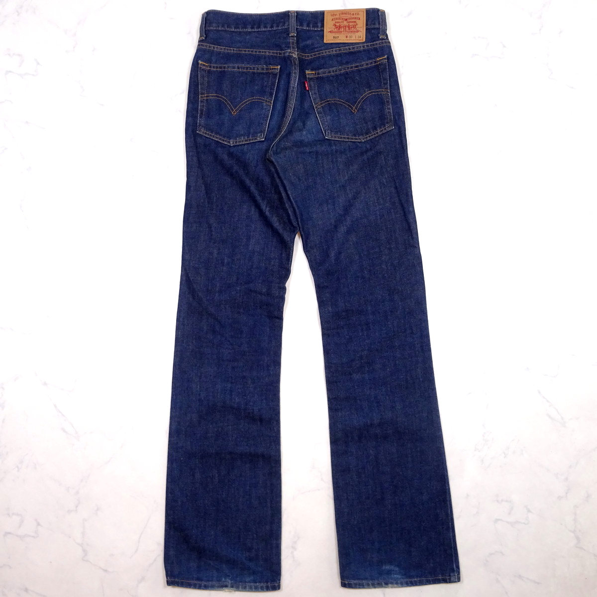 90s Levi's 517 BOOTCUT DENIM JEANS リーバイス 517 ブーツカット ジーンズ 濃紺 W30_画像7