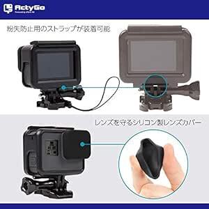 【ActyGo】充電可能フレーム GoPro hero7/hero6/hero5用アクセサリー + シリコンレンズカバー 装着した_画像6