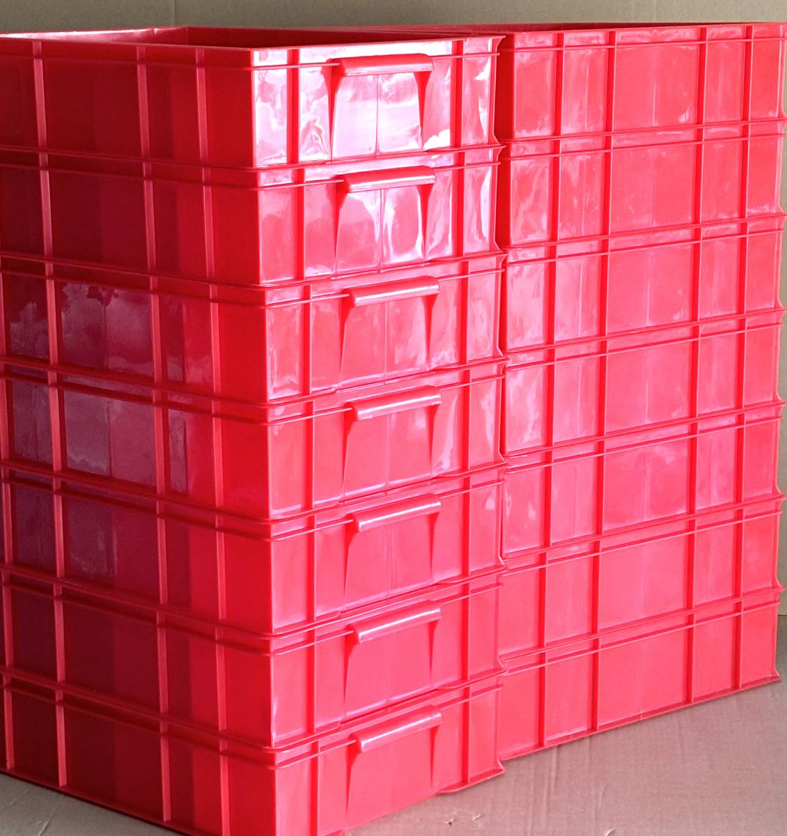 新品訳あり・プラスチックコンテナ赤14個セット田8大[433*315*100mm]パーツボックス ツールケース 大量セット BOX パーツケースの画像9