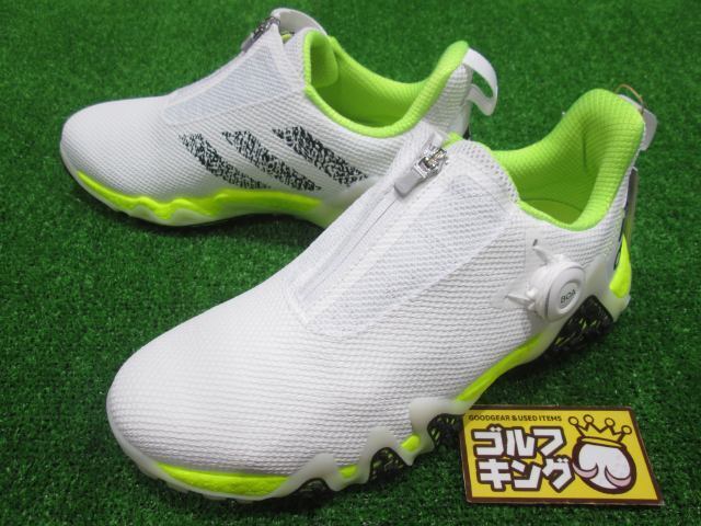GK鈴鹿☆ 新品629 【24.5】アディダス★コードカオス22 ボア★IF1042★スパイクレス ゴルフシューズ★ホワイト×ブラック★ダイヤル式★