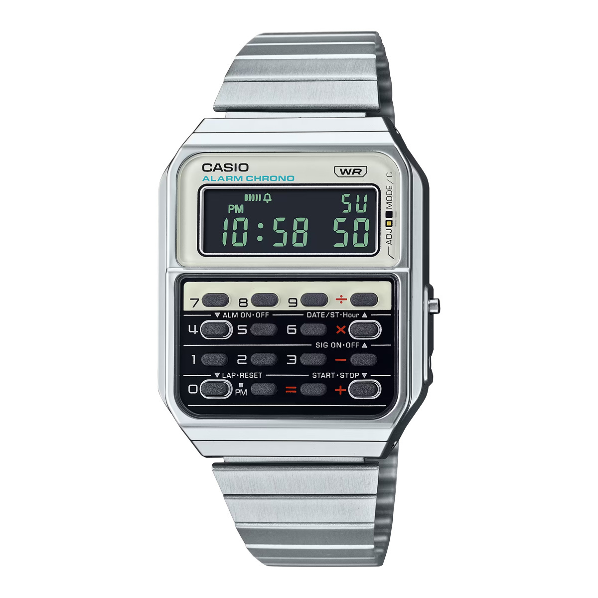 CASIO カシオ カリキュレーター CA-500WE-7B ホワイト データバンク DATABANK 電卓 計算機 メンズ レディース 腕時計 でんクロ CQ-1 復刻版_画像1