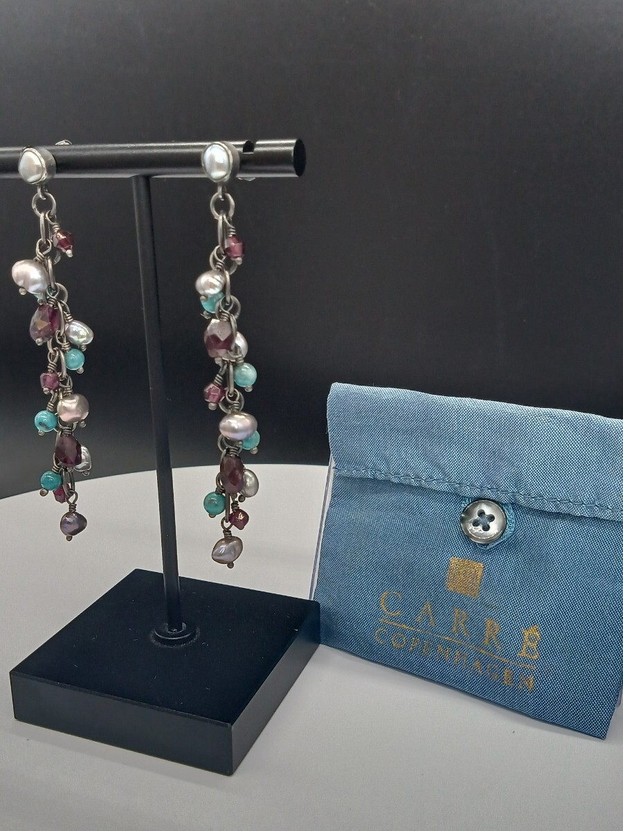 CARRE Calle Vintage multicolor earrings CARRE COPENHAGEN SILVER