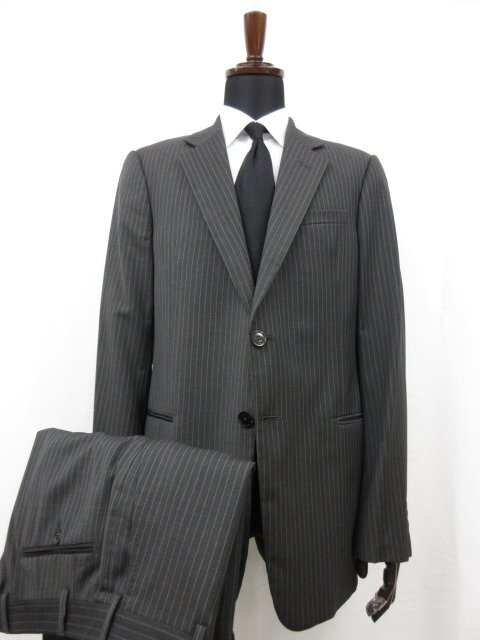 超美品 【アルマーニコレツィオーニ ARMANI COLLEZIONI】 2ボタン スーツ (メンズ) size52R/DROP-S グレー系 ストライプ 伊製 ■27RMS8078の画像1