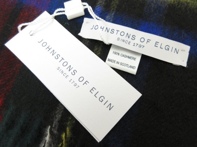 未使用【ジョンストンズ Johnstons of Elgin】 カシミヤ100％ チェック 大判ストール マフラー(レディース) レッド系■5ME6520■_画像7