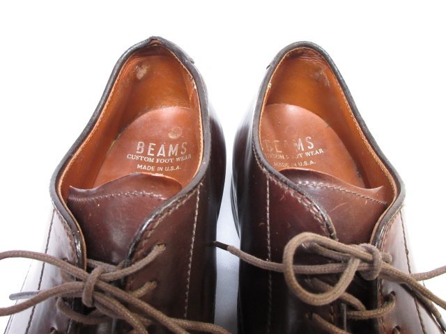 【ALDEN オールデン×BEAMS ビームス】 54322 モディファイドラスト レザー 外羽根 シューズ 靴 (メンズ) size7.5D 茶系 ■30MZA4847■_画像8