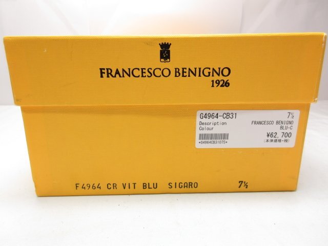 HH未使用品 【フランチェスコベニーニョ FRANCESCO BENIGNO】 G4964 スエード スリッポン 紳士靴 (メンズ) size7 ネイビー系 ■18BEN033■_画像10