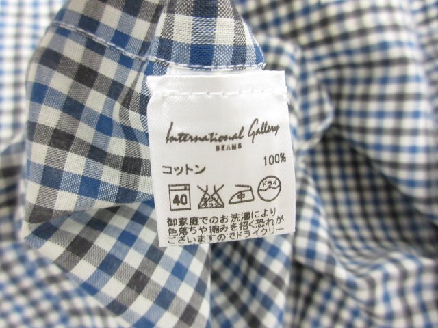 超美品 【バルバ BARBA】 チェック柄 ボタンダウン 薄手 長袖シャツ (メンズ) size41 ブルー×グレー系 イタリア製 ■31MK2881■_画像7