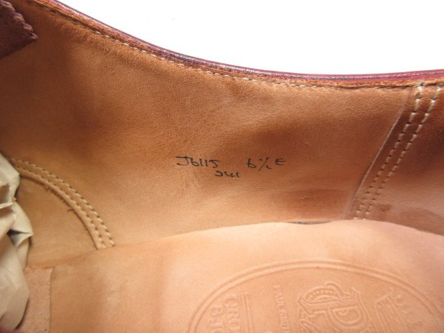 美品 【クロケット&ジョーンズ CROCKETT&JONES×Paul Smith】 クォーターブローグ レザー 靴 (メンズ) 6.5E バーガンディ ■30MZA4956■_画像6