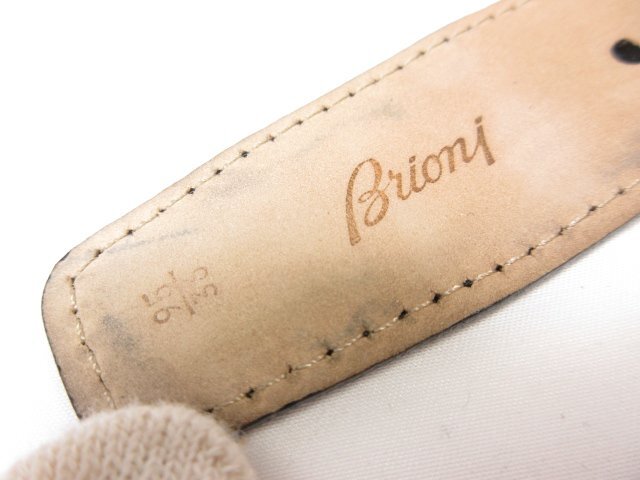 美品 【Brioni ブリオーニ】 リアルクロコダイルレザー切替 メッシュベルト (メンズ) size36/95 黒 ブラック 伊製 B1141 F852 ■7ME6549■の画像6