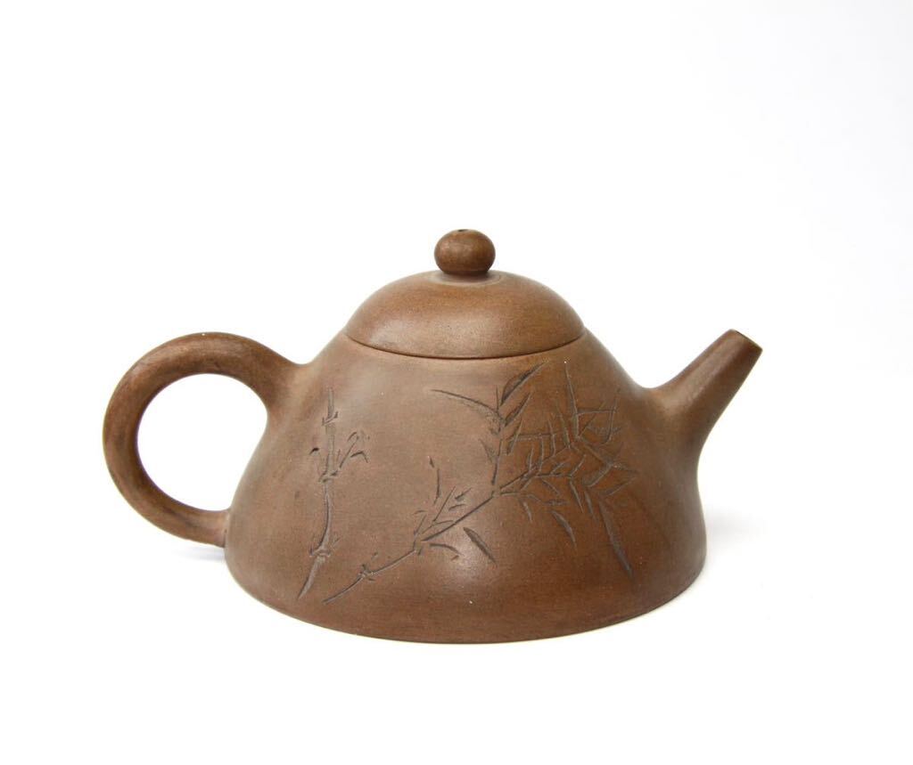 中国美術 唐物 茶注 急須 在銘 紫砂 白泥宜興紫砂 時代物煎茶道具_画像2