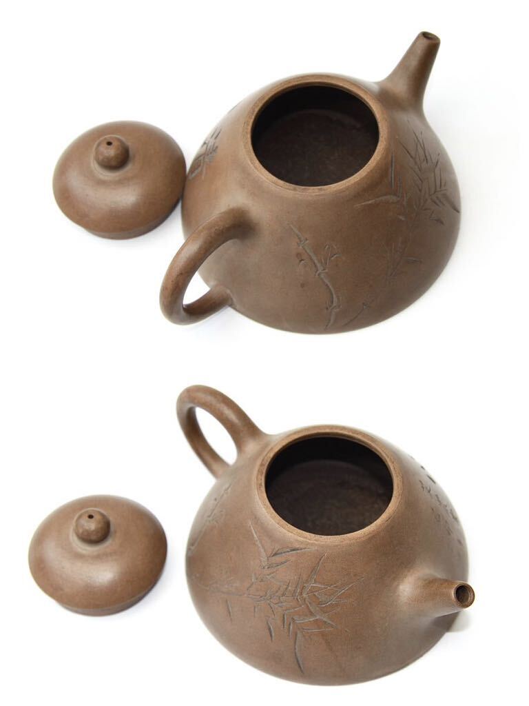 中国美術 唐物 茶注 急須 在銘 紫砂 白泥宜興紫砂 時代物煎茶道具_画像7