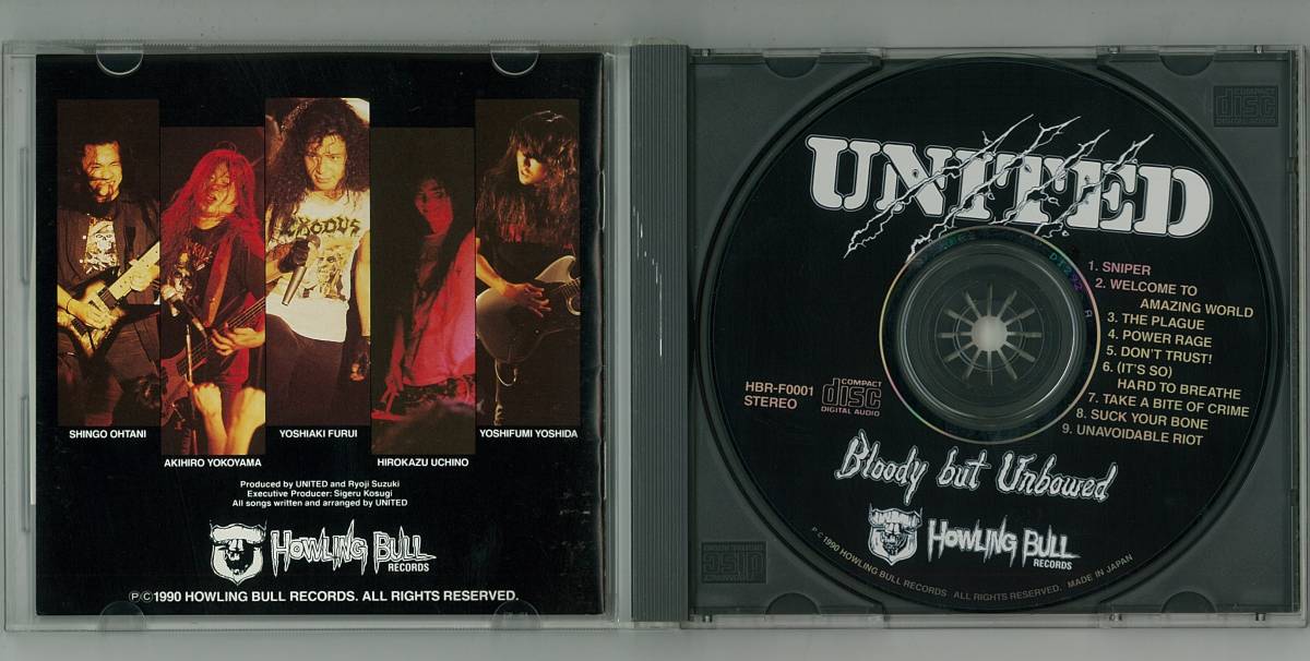 UNITED ／ BLOODY BUT UNBOWED　ＣＤ帯付　　　検～ thrash doom outrage shellshock jurassic jade_画像3