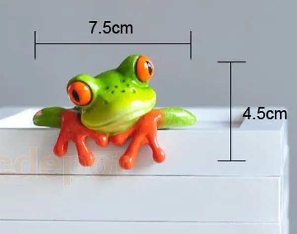 ちょこんと置ける きょとん カエル 卓上 置物 フィギュア デスク モニター 額 乗せれる 3D カエル 装飾品 ミニチュア 装飾 G777_画像3