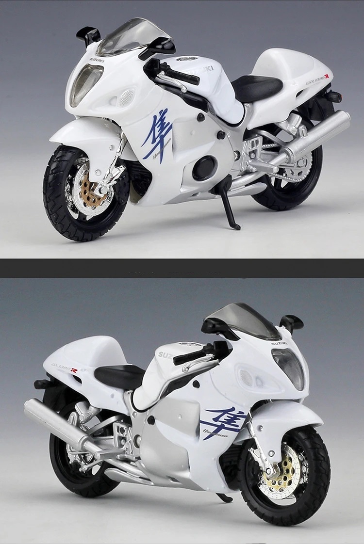 2カラー 選択 完成品 バイク ミニカー 1/18 合金 Suzuki 隼 ハヤブサ GSX1300R オートバイ スズキ 可動 Hayabusa G593の画像3