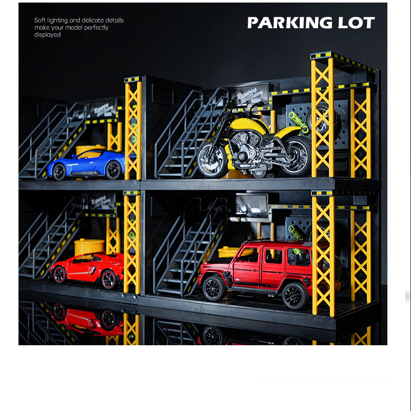  цена регулировка гараж комплект миниатюра 1/24 Mini модель миникар geo лама дисплей свет экспонирование для парковка 1/24 гараж scene E876