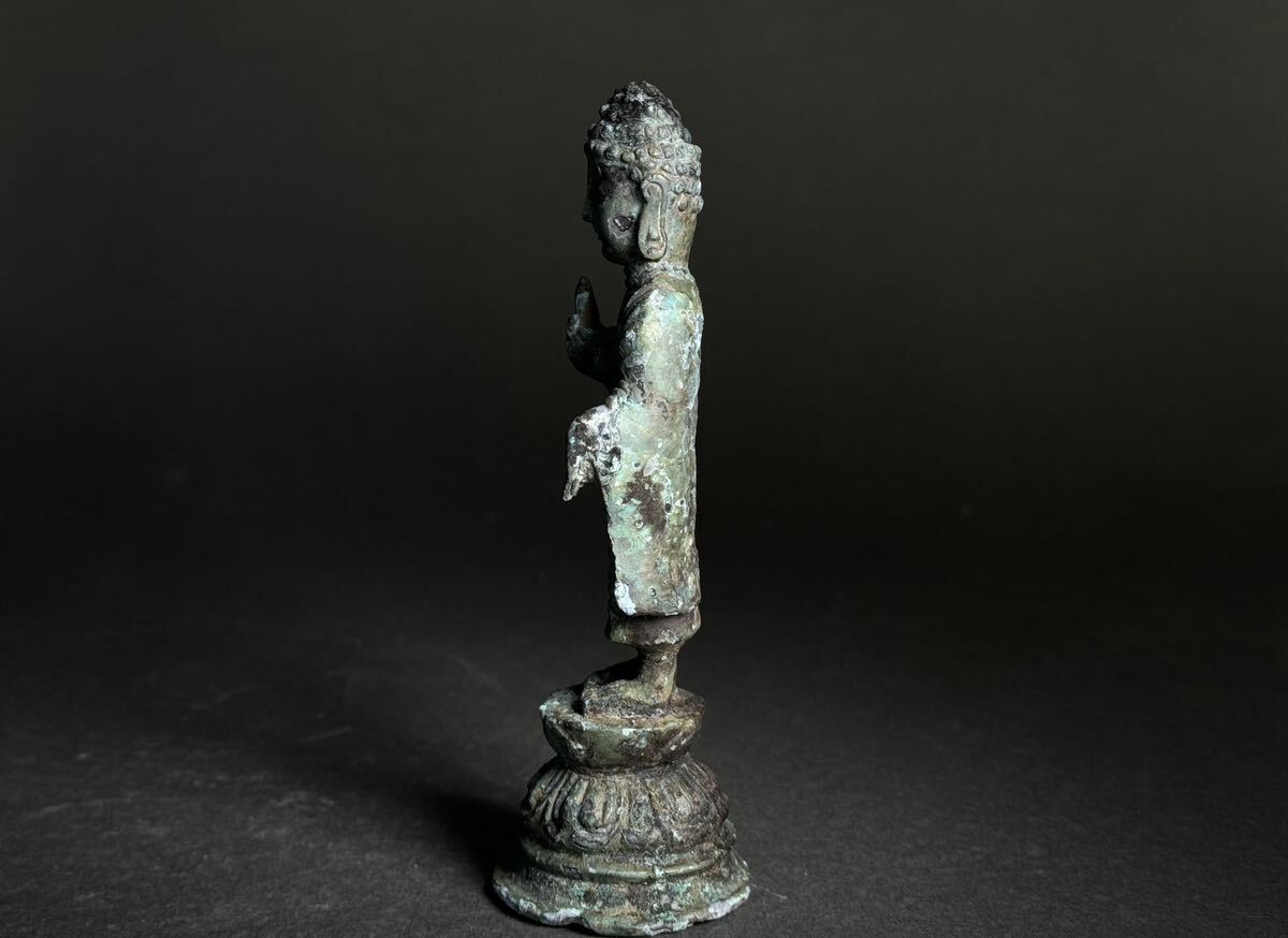 新羅 古銅 仏像 李朝 仏教美術 銅製 置物 時代物 唐物 骨董品 時代品 高麗 朝鮮美術_画像7