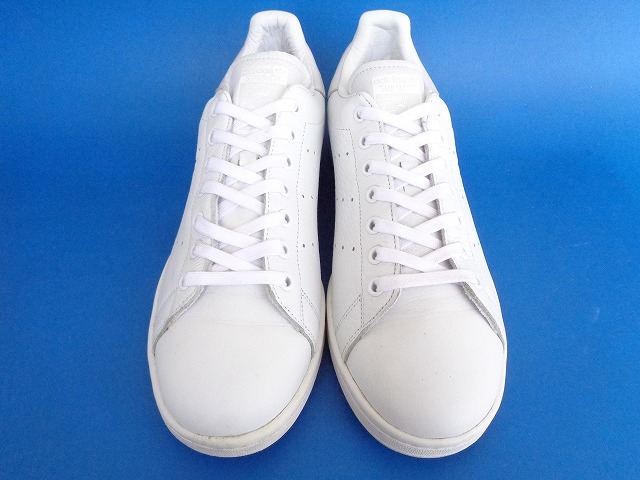 13537■美品 18年製 adidas stansmith アディダス スタンスミス 白 本革 顔つき 28 CQ2198 天然皮革 トリプルホワイトの画像3