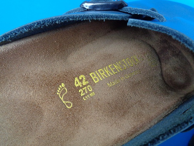 13619■Birkenstock BOSTON ビルケンシュトック ボストン サンダル レザー 紺 ネイビー 42 27 クロッグ_画像9