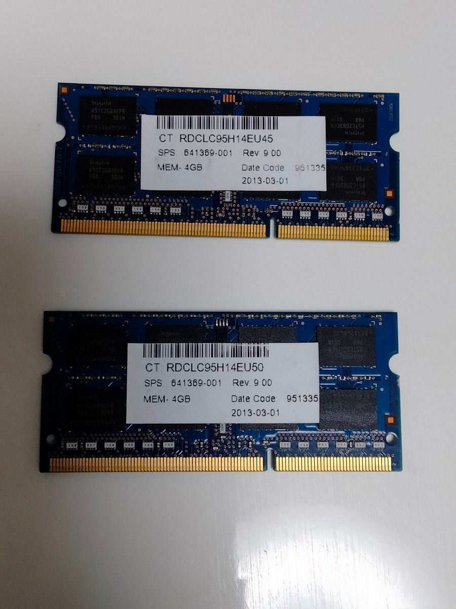 ノートPC用 DDR3 メモリ 8GB 4GB 2GB hynix korea Infineon PC3-12800S  