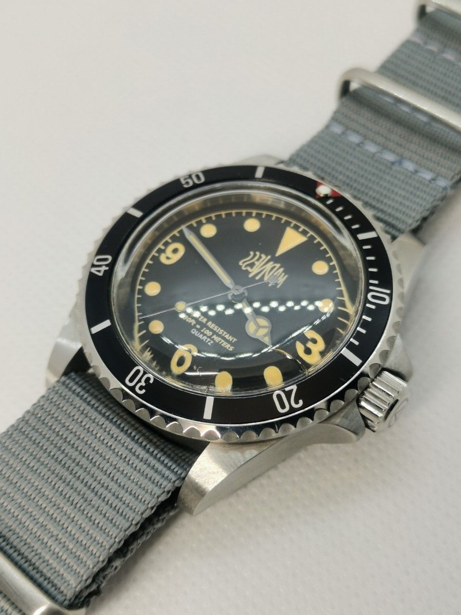 WMT 腕時計 クオーツ SEA DIVER ウォッチ ビンテージ タイプ 40mm クォーツ ダイバーズウォッチ シーダイバー