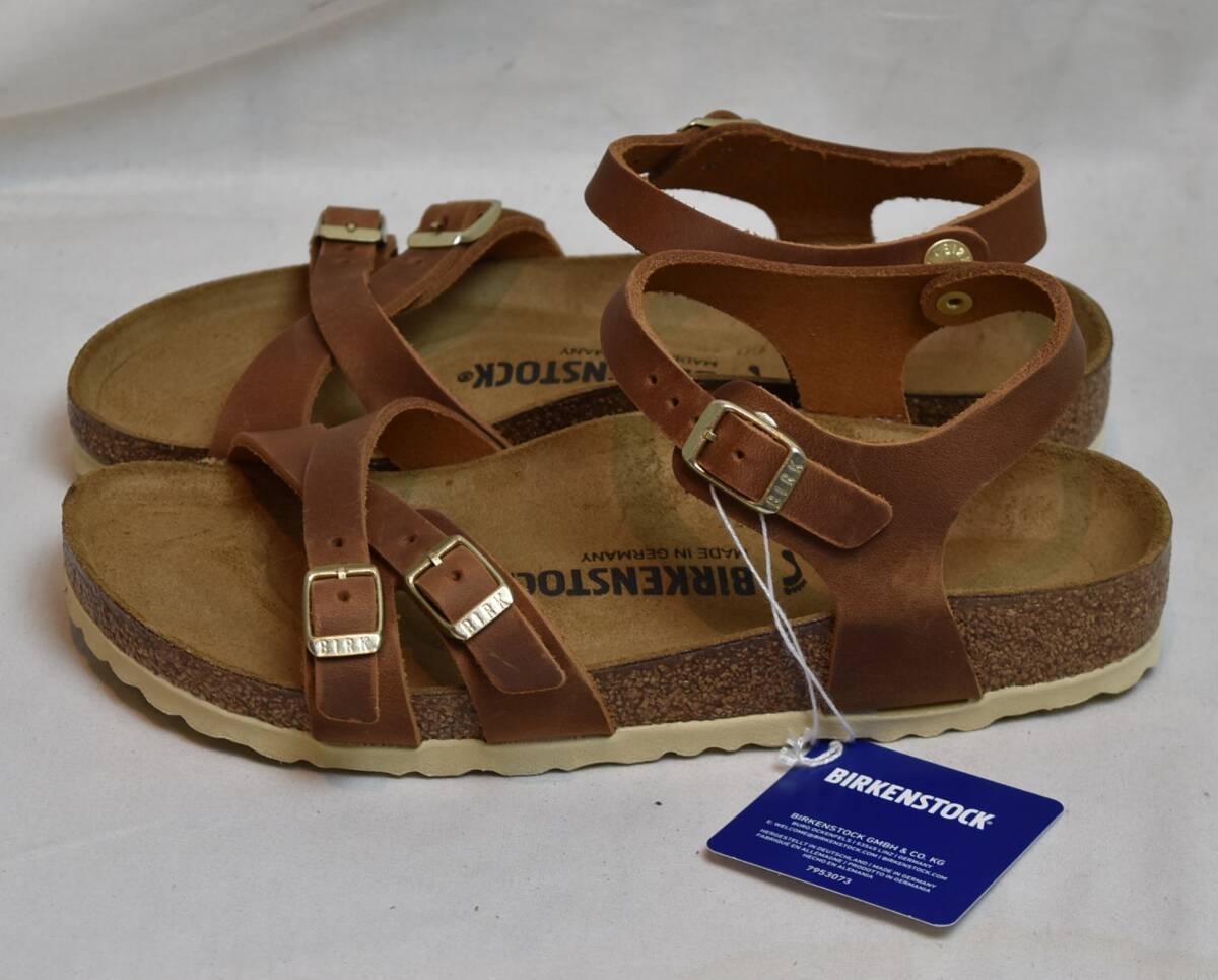 SALE!! BIRKENSTOCK ビルケンシュトック　レザーサンダル　Kumba　クンバ　COGNAC NUBUCK　38　24.5cm相当　未使用品　ドイツ製_画像3