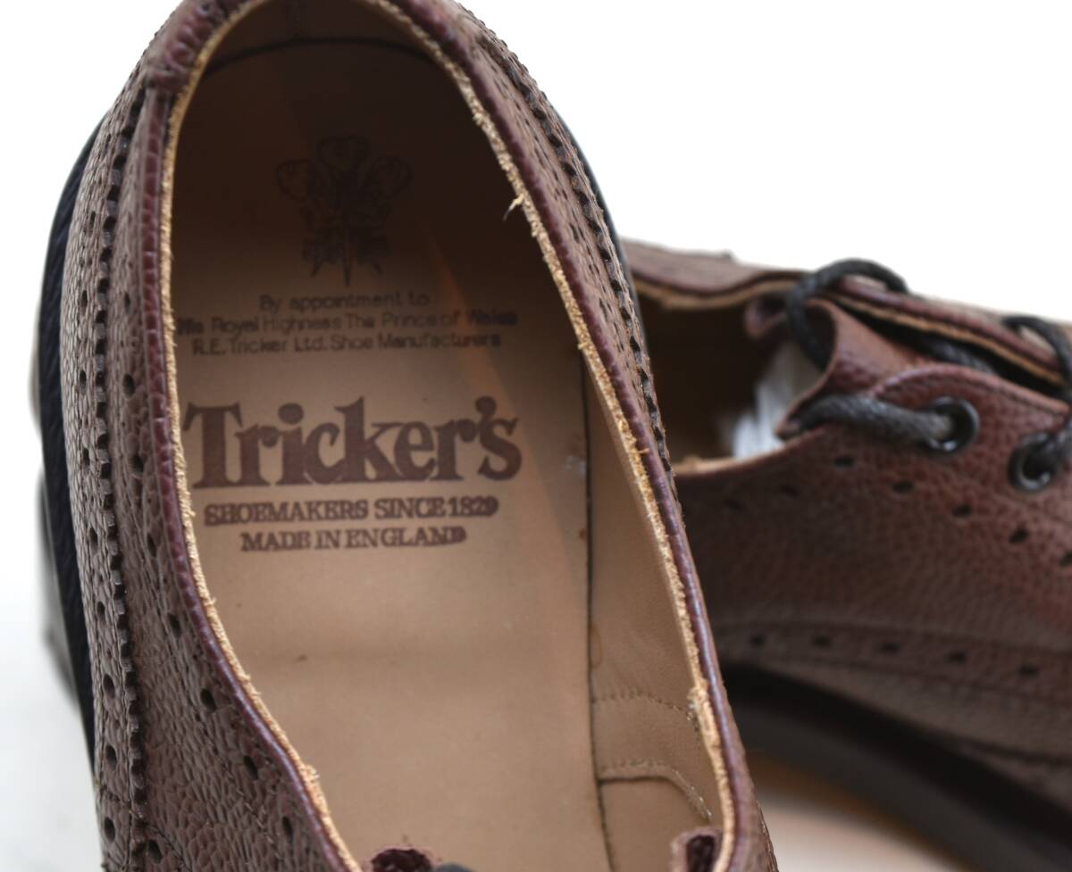 SALE!! トリッカーズ Tricker's　カントリー フルブローグダービー Brn Zug Grain Derby　3087 UK9 27.5-28cm 未使用品　イギリス製_画像8