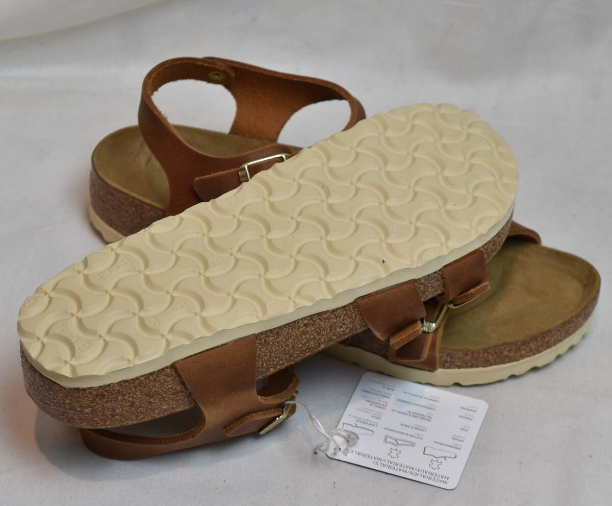 SALE!! BIRKENSTOCK ビルケンシュトック　レザーサンダル　Kumba　クンバ　COGNAC NUBUCK　38　24.5cm相当　未使用品　ドイツ製_画像4